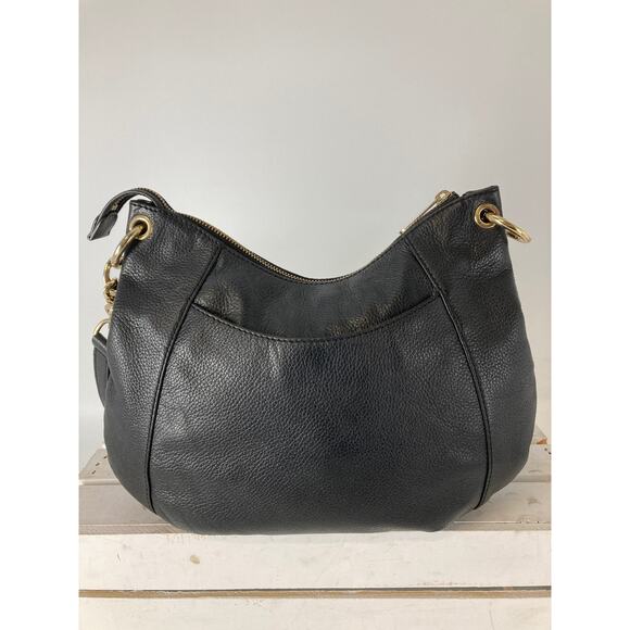 MICHAEL KORS MEDIUM SIZE BLACK PEBBLED LEATHER CROSSBODY BAG - Picture 3 of 16